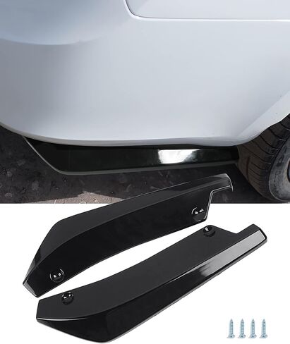 2 Packs Rear Bumper Diffuser,Car Side Fender Skirt Lip Splitter Canard Protector,Car Front Bumper Lip Body Kit Vehicle Blade Rear Shovel,Universal Size Car Body Kit (Black) in Saudi Arabia