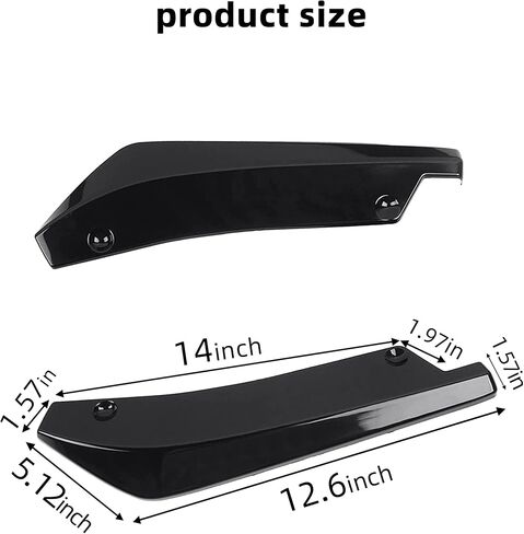 2 Packs Rear Bumper Diffuser,Car Side Fender Skirt Lip Splitter Canard Protector,Car Front Bumper Lip Body Kit Vehicle Blade Rear Shovel,Universal Size Car Body Kit (Black) in Saudi Arabia