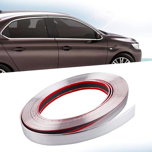 gunhunt Pack-1 Automotive Chrome Trim Molding, 49.2Ft Window Trim, Car Body Bright Strip, Car Body Rubbing Strip, for Car, Truck, RV (Silver) in Saudi Arabia