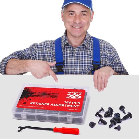 قطعة غيار أدوات AFA من أجل مشابك تثبيت Toyota Trim [166 قطعة] - المقاسات والتطبيقات الأكثر شعبية - مزيل قفل مجاني in Kuwait