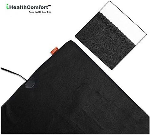 IHEALTHCOMFORT DC12V بطانية تسخين كهربائي من الصوف الدافئ مع وحدة تحكم ذكية في درجة الحرارة العالية/المنخفضة ومؤقت إيقاف تلقائي لمدة 45 دقيقة (57 × 40 بوصة) (أسود) in Kuwait