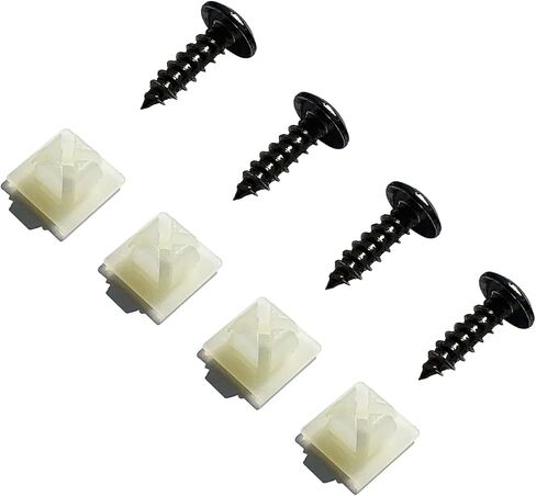 مجموعة براغي لوحة الترخيص، براغي لوحة الترخيص مع حشوات من النايلون لتأمين لوحة الترخيص الأمامية/الخلفية، 18-8/304 براغي تثبيت ذاتية مقاومة للصدأ من الفولاذ المقاوم للصدأ للسيارات/الشاحنات - 4 قطع in Kuwait