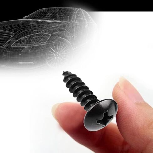 مجموعة براغي لوحة الترخيص، براغي لوحة الترخيص مع حشوات من النايلون لتأمين لوحة الترخيص الأمامية/الخلفية، 18-8/304 براغي تثبيت ذاتية مقاومة للصدأ من الفولاذ المقاوم للصدأ للسيارات/الشاحنات - 4 قطع in Kuwait