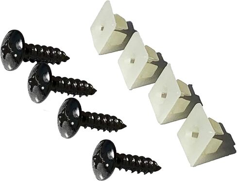 مجموعة براغي لوحة الترخيص، براغي لوحة الترخيص مع حشوات من النايلون لتأمين لوحة الترخيص الأمامية/الخلفية، 18-8/304 براغي تثبيت ذاتية مقاومة للصدأ من الفولاذ المقاوم للصدأ للسيارات/الشاحنات - 4 قطع in Kuwait