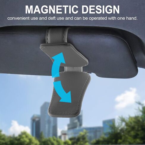 BOLWEO Sunglass Holder for Car 2 Packs,Magnetic Leather Car Accessories Sunglasses Clip for Car Visor Suitable for Thick and Thin Frame Glasses Car Organization Universal for SUV Pickup Truck (Beige) in Saudi Arabia