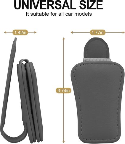 BOLWEO Sunglass Holder for Car 2 Packs,Magnetic Leather Car Accessories Sunglasses Clip for Car Visor Suitable for Thick and Thin Frame Glasses Car Organization Universal for SUV Pickup Truck (Beige) in Saudi Arabia