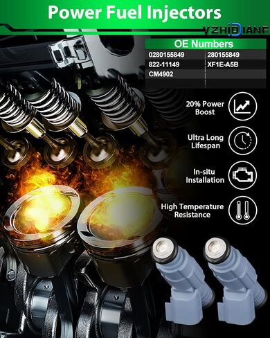 YZHIDIANF 0280155849 4.7L Fuel Injectors For:-Dodge Dakota Durango 2001-2007 For:-Jeep Grand Cherokee Commander 2001-2007 Fit For:-Chrysler Aspen 2007 For:-Mitsubishi Raider 2006-2007 (Set of 8) in Saudi Arabia