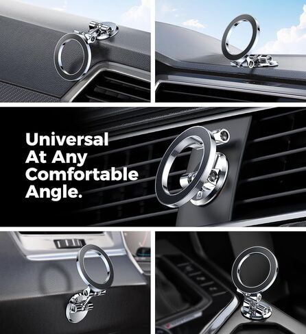 ADIUPUL Folding Fits Magsafe Car Mount【Military Grade All Metal】 for iPhone Car Mount, Magnetic Phone Holder for Car Fit for iPhone 14 13 12 Pro Max Plus Mini MagSafe Case Accessories 2023 Upgrade in Kuwait