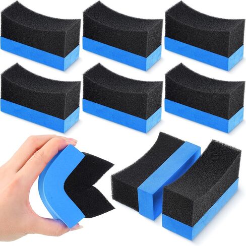 Frienda 12 Pcs Even Tire Applicator Dressing Shine Sponge, Reusable Tire Dressing Applicator Pad, Soft Color Polishing Sponge for Car Glass, Painted Steel, Porcelain and More(Yellow) in Saudi Arabia