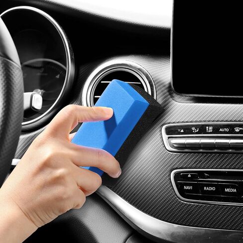Frienda 12 Pcs Even Tire Applicator Dressing Shine Sponge, Reusable Tire Dressing Applicator Pad, Soft Color Polishing Sponge for Car Glass, Painted Steel, Porcelain and More(Yellow) in Saudi Arabia