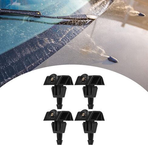 ACROPIX Windshield Wiper Washer Nozzle Spray Jet Fit for Nissan Note - Pack of 4 Black in Saudi Arabia