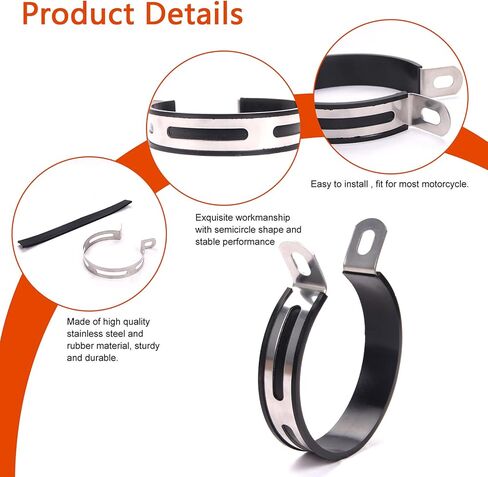 100 مم كاتم صوت عادم الدراجات النارية كاتم الصوت شماعات المشبك حزام جبل قوس عالمي لمعظم الدراجات النارية in Kuwait