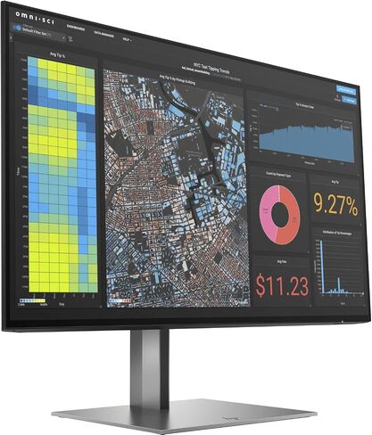 HP Z24f G3 23.8" Full HD LCD Monitor, 16:9 IPS, 1920 x 1080, Glossy Anti-Reflective, 5 ms, 300 Nit, HDMI - DisplayPort, USB Hub, Black Silver in Saudi Arabia