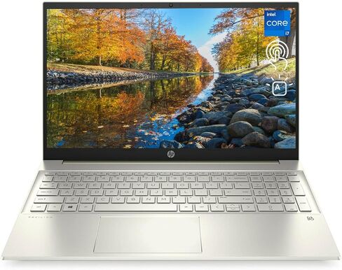 Newest HP 15 Pavilion Laptop, 15.6" Full HD Touchscreen, Intel Core i7-1165G7 Quad-Core Processor, 64GB RAM, 1TB PCIe SSD, Backlit Keyboard, Webcam, HDMI, Wi-Fi 6, Bluetooth, Windows 11 Home, Gold in Kuwait