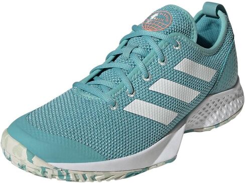 adidas Courtflash White/White/Beam Orange 10 D (M) in Saudi Arabia