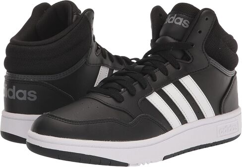 حذاء كرة السلة Adidas Kids Hoops 3.0 Mid، أسود/أبيض/رمادي Six، مقاس 5 US للأطفال الصغار من الجنسين in Saudi Arabia