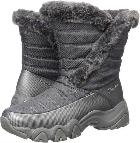 Skechers Women's D'Lites 2.0-Mid Quilted Sneaker Boot with Fur Trim Snow in Saudi Arabia