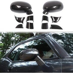 Voodonala for Challenger ABS Carbon Fiber Rearview Mirror Cover Side Mirror Trim Shell Cover Decoration Trim for 2009-2024+Dodge Challenger Exterior Accessories,10pcs