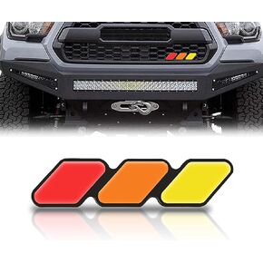 Miytsya 1 PC Tri-Color Grille Badge Emblem Decoration Accessories Universal Compatible with Toyota 4Runner Tacoma Tundra and Other Mesh or Slotted Grille (Black & Gray & White)