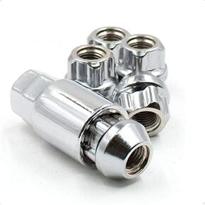 Wheel Accessories Parts 5 Locks + Key M14 1.5 14x1.5 Thread Closed End Bulge 1.65" Long Locking Wheel Lug Nuts Lock Black Dual Hex Key 13/16" and 3/4" Fits Most 2018+ Jeeps