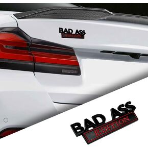 Bad Ass Edition Emblem for Car, Car Fender Bumper Hood Trunk Door 3D Badge Sticker Decal, Car Exterior Emblems Replacement Accessories, Fit for Car Truck SUV(Black) in Saudi Arabia