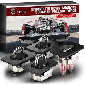 MZS Tie Down Anchors, Retractable D-Ring Compatible with 1998-2024 F150 | 2017-2024 F250 & F350 Super Duty | 2017-2024 Raptor - All Metal, Top Side, 2 Pack in Saudi Arabia