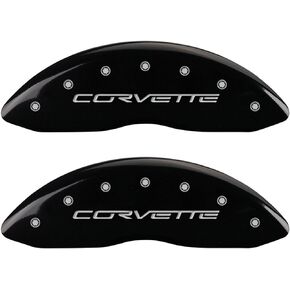 ام جي بي كابلر كوفر غطاء الفرجار من نوع كورفيت C6 بشعار 13008SCV6BK مع لمسة نهائية من مسحوق اسود وشخصيات فضية (مجموعة من 4 قطع) in Saudi Arabia