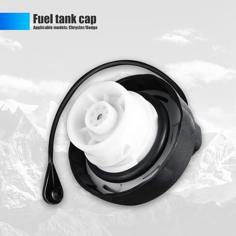 قطعة واحدة من غطاء الغاز، غطاء الوقود متوافق مع Chrysler 200 300 Town 2000-2019 Dodge Ram، استبدال #52030377AB 5278632AG غطاء حشو خزان الوقود (أسود) in Kuwait