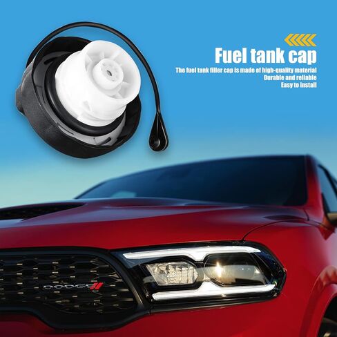 قطعة واحدة من غطاء الغاز، غطاء الوقود متوافق مع Chrysler 200 300 Town 2000-2019 Dodge Ram، استبدال #52030377AB 5278632AG غطاء حشو خزان الوقود (أسود) in Kuwait