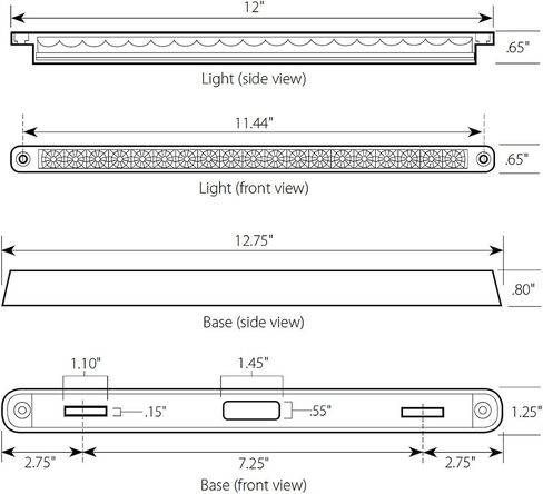GG Grand General 76380 Amber/Amber Light Bar (12" 19-LED Flush Mount, Lens, 3 Wires) in Saudi Arabia