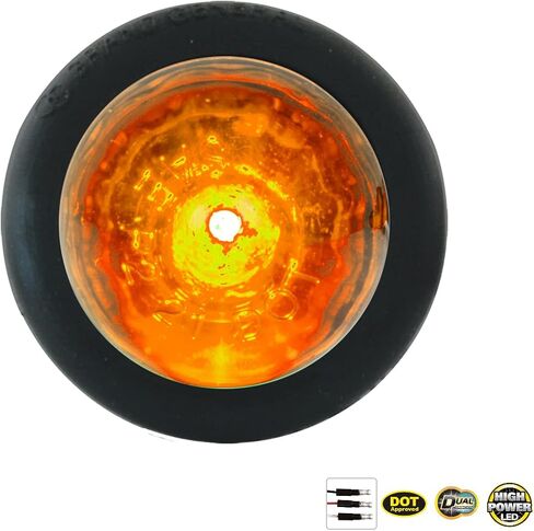 GG Grand General 75440 1 بوصة دفع صغير/برغي بطيخ كهرماني/كهرماني مصباح LED مزدوج الوظيفة مع إطار بلاستيكي من الكروم in Kuwait