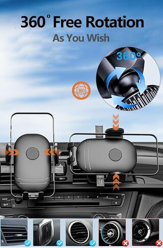 حامل هاتف للسيارة [حافظات هاتف سميكة صديقة] حامل هاتف للسيارة [حاملات هواتف مطورة] حامل هاتف خلوي بمشبك تنفيس الهواء مناسب لهاتف iPhone Android الذكي والهواتف المحمولة وحوامل السيارات العالمية in Kuwait