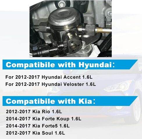 CNSPEED 35320-2B220 High Pressure Fuel Pump Mechanical Fuel Oil Pump Compatible with 12-17 Hyundai Veloster/Accent, 12-16 Kia Soul/Rio/Forte 1.6L Replaces OE 35320-2B220, 35320-2B140, 353202B130 in Kuwait