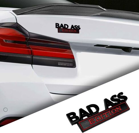 Bad Ass Edition Emblem for Car, Car Fender Bumper Hood Trunk Door 3D Badge Sticker Decal, Car Exterior Emblems Replacement Accessories, Fit for Car Truck SUV(Black) in Kuwait