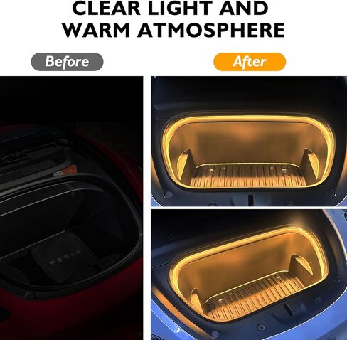 طقم شريط إضاءة LED للصندوق الأمامي من SUMK، شريط إضاءة LED للصندوق الأمامي 12-36 فولت 2.5 متر، شريط أنبوب مصباح LED، مرن IP67 مقاوم للماء للإضاءة المحيطة LED ضوء زخرفي لطراز Tesla 3/Y 2021-2023 تثبيت سريع in Kuwait