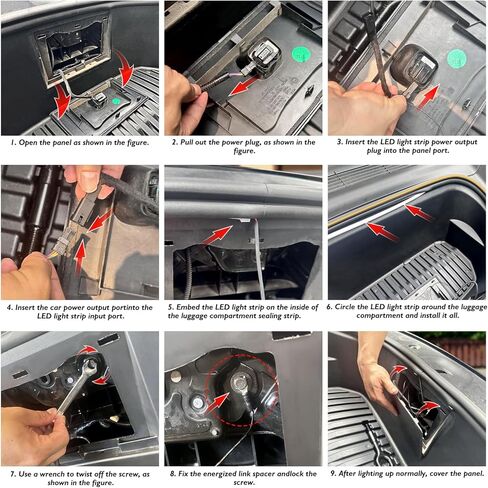 طقم شريط إضاءة LED للصندوق الأمامي من SUMK، شريط إضاءة LED للصندوق الأمامي 12-36 فولت 2.5 متر، شريط أنبوب مصباح LED، مرن IP67 مقاوم للماء للإضاءة المحيطة LED ضوء زخرفي لطراز Tesla 3/Y 2021-2023 تثبيت سريع in Kuwait