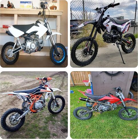 أنبوب كاتم صوت عادم 28 مم من GREHUA مع غلاف درع حراري لـ 50cc 90cc 110cc 125cc CRF50 CRF70 XR50 SSR110 SSR125 Taotao DB10 DB14 Baja Xpro Apollo Rocketa TTR SDG Coolster Dirt Pit Bike أزرق in Kuwait