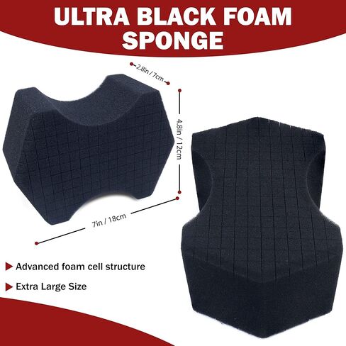 Ultra Black Foam Sponge by TAKAVU, Cross-Cut Design & Ergonomic Shape, Perfect for Both Rinseless & Soap Washes, for Car Detailing & Washing in Saudi Arabia