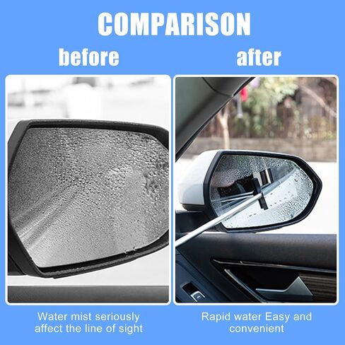 Retractable Car Side Mirror Wiper: 2pcs 38.6in Retractable Portable Wiper, Multifunctional Car Rearview Mirror Wiper, Retractable Auto Glass Squeegee for All Vehicles Glass, Rainy Foggy Weather in Saudi Arabia