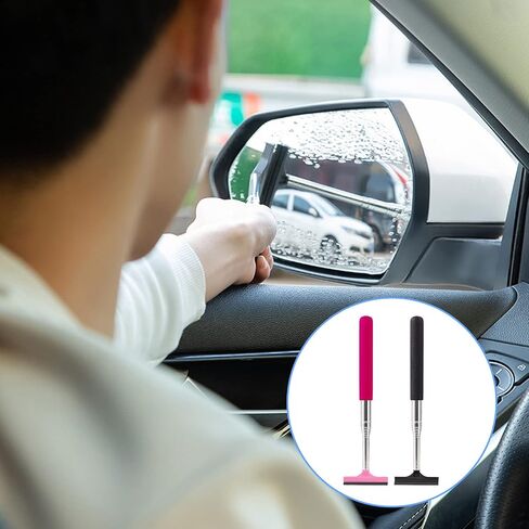 Retractable Car Side Mirror Wiper: 2pcs 38.6in Retractable Portable Wiper, Multifunctional Car Rearview Mirror Wiper, Retractable Auto Glass Squeegee for All Vehicles Glass, Rainy Foggy Weather in Saudi Arabia