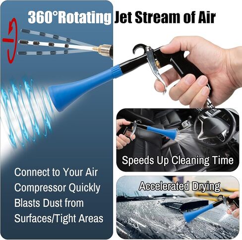 High-Pressure Car Interior Cleaning Gun, Replacement Fit for Tornador/Vortex Car Cleaning Gun, with 2 Set Brush in Kuwait