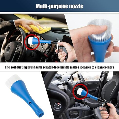 High-Pressure Car Interior Cleaning Gun, Replacement Fit for Tornador/Vortex Car Cleaning Gun, with 2 Set Brush in Kuwait