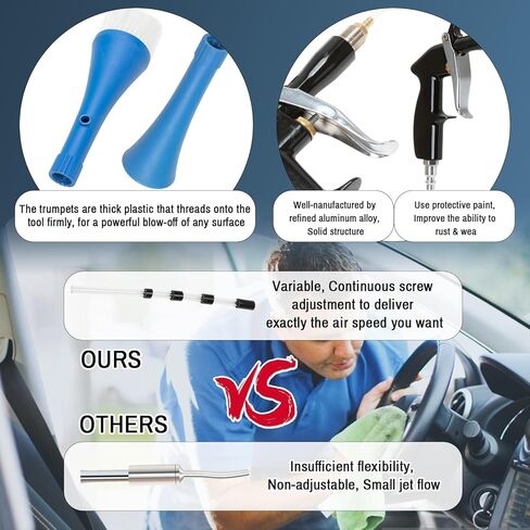High-Pressure Car Interior Cleaning Gun, Replacement Fit for Tornador/Vortex Car Cleaning Gun, with 2 Set Brush in Kuwait