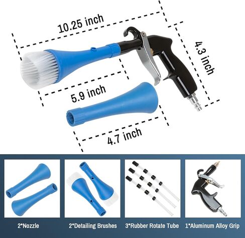 High-Pressure Car Interior Cleaning Gun, Replacement Fit for Tornador/Vortex Car Cleaning Gun, with 2 Set Brush in Kuwait