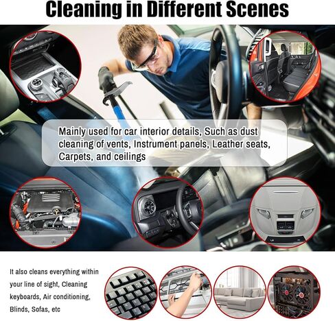 High-Pressure Car Interior Cleaning Gun, Replacement Fit for Tornador/Vortex Car Cleaning Gun, with 2 Set Brush in Kuwait