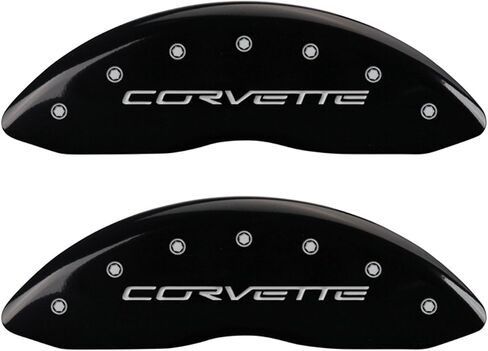 MGP Caliper Covers 13008SCV6BK Corvette C6 Logo Type Caliper Cover with Black Powder Coat Finish and Silver Characters, (Set of 4) in Saudi Arabia