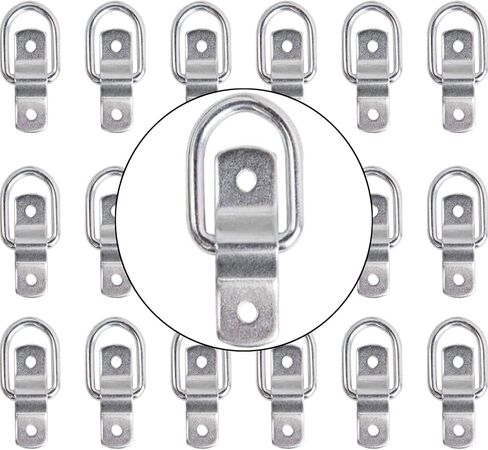 18 Packs D Ring Tie Down Anchor Set, 1/4" 1200 Lbs Trailer Tie Down Anchor D Rings with Mounting Bracket for Loads on RV Campers, Cars, Trucks, Trailers, Boats, Motorcycles in Saudi Arabia