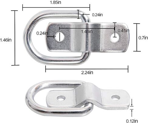 18 Packs D Ring Tie Down Anchor Set, 1/4" 1200 Lbs Trailer Tie Down Anchor D Rings with Mounting Bracket for Loads on RV Campers, Cars, Trucks, Trailers, Boats, Motorcycles in Saudi Arabia