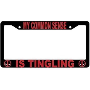 أسود My Common Sense is Tingling ملحق تلقائي لإطار لوحة الترخيص in Saudi Arabia