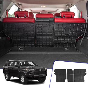 Rongtaod Back Seat Cover Protector Compatible with 2010-2024 Toyota 4Runner 5 Seats Trunk Mat Cargo Mat Cargo Liner 2023 Toyota 4 Runner Accessories (Backrest Mats,Fit without Sliding Tray)
